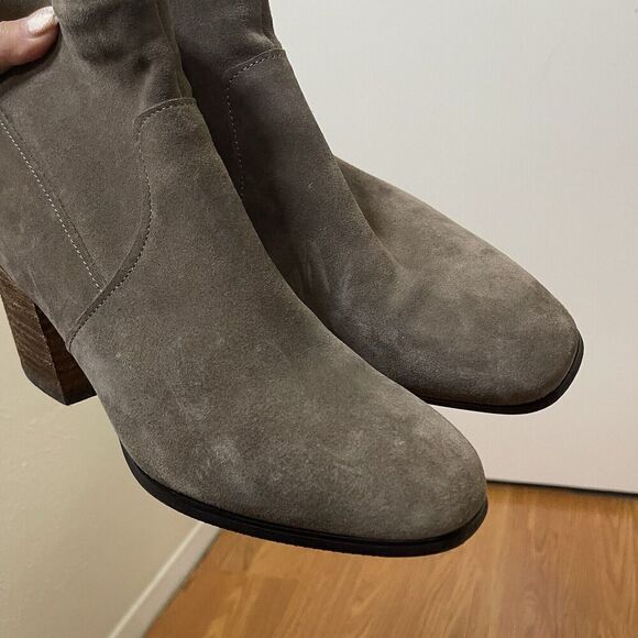 BLONDO brown taupe suede leather waterproof ankle heeled boots size 10 - Picture 9 of 9